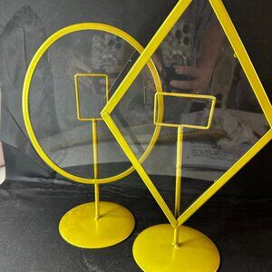 2 PCS Picture Frame Gold Circle/Triangle 10 Inches Tall - HD061